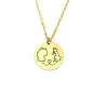 Sterling silver gold plated disk pendant with engraveds maps of your favorite countries or regions