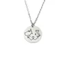 Sterling silver platinum plated disk pendant with engraveds maps of your favorite countries or regions Sterling silver platinum plated disk pendant with engraveds maps of your favorite countries or regions