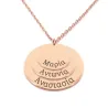 Silver rose gold plated necklace with 3 discs with engraving of names or dates - Stainless steel chain