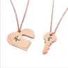 Rose Gold Plated Heart & Key Necklace Set with Initials Rose Gold Plated Heart & Key Necklace Set with Initials