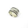 Spinner ring with 10mm hammered band and monograms, heart Spinner ring with 10mm hammered band and monograms, heart