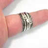 Spinner ring with 10mm hammered band and monograms, heart Spinner ring with 10mm hammered band and monograms, heart
