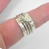 Spinner ring with monograms, hammered band Spinner ring with monograms, hammered band