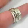 Spinner ring with monograms, hammered band lines Spinner ring with monograms, hammered band lines