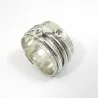 Spinner ring with monograms, hammered band lines Spinner ring with monograms, hammered band lines