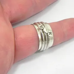 Ασημένιο δαχτυλίδι spinner με βάση 10mm και μονογράμματα ,καρδιά