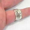 Spinner ring with monograms, polished band Spinner ring with monograms, polished band