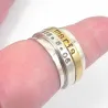 Spinner ring with name and date, polished band Spinner ring with name and date, polished band