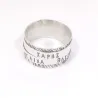 Spinner ring with names, hammered band lines with black rhodium plated Spinner ring with names, hammered band lines with black rhodium plated