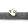 Spinner ring with monogram and date, hammered band lines with black rhodium plated Spinner ring with monogram and date, hammered band lines with black rhodium plated