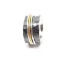 Ασημένιο δαχτυλίδι spinner 10mm με 3 δακτυλίους ασημένιους και επίχρυσους σε μαύρη βάση Ασημένιο δαχτυλίδι spinner 10mm με 3 δακτυλίους ασημένιους και επίχρυσους σε μαύρη βάση