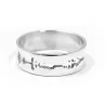 5mm silver ring with cut sound waveform 5mm silver ring with cut sound waveform