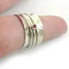 Ασημένιο δαχτυλίδι spinner 10mm με 2 δακτυλίους με swarovski Ασημένιο δαχτυλίδι spinner 10mm με 2 δακτυλίους με swarovski
