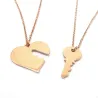 Double heart necklace with key in silver 925 rose gold plated on chain Double heart necklace with key in silver 925 rose gold plated on chain