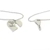 Silver platinum plated set of 2 heart bracelets with key with engraving Silver platinum plated set of 2 heart bracelets with key with engraving