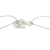 Silver platinum plated set of 2 heart bracelets with key with engraving Silver platinum plated set of 2 heart bracelets with key with engraving