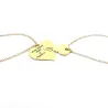 Silver gold plated set of 2 heart bracelets with key with engraving Silver gold plated set of 2 heart bracelets with key with engraving