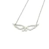 Rose Gold Necklace with Small Initial & Angel Wings Rose Gold Necklace with Small Initial & Angel Wings