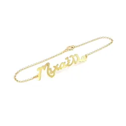 Silver gold plated bracelet with your name