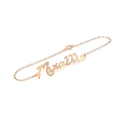 Silver rose gold plated bracelet with your name