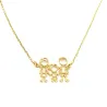 Necklace with your family in silver 925 gold plated, outline figures