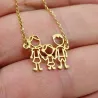 Necklace with your family in silver 925 gold plated, outline figures