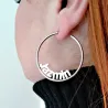Hoop earrings with name or date, silver 925 platinum plated Hoop earrings with name or date, silver 925 platinum plated