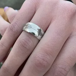 Sterling silver ring 9mm with engraved soundwave