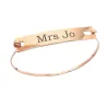 Silver Rose Gold Plated Cuff ID tag Bracelet Silver Rose Gold Plated Cuff ID tag Bracelet