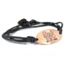 Silver rose gold plated bracelet with engraving of a children's drawing and black cord Silver rose gold plated bracelet with engraving of a children's drawing and black cord