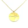 Silver gold plated necklace with waveform and QRcode engraved, steel chain Silver gold plated necklace with waveform and QRcode engraved, steel chain