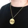 Silver gold plated necklace with waveform and QRcode engraved, steel chain Silver gold plated necklace with waveform and QRcode engraved, steel chain