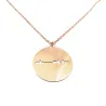 Silver rose gold plated necklace with waveform and QRcode engraved, steel chain Silver rose gold plated necklace with waveform and QRcode engraved, steel chain