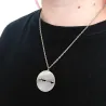 Silver platinum plated necklace with waveform and QRcode engraved, steel chain Silver platinum plated necklace with waveform and QRcode engraved, steel chain