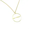 Silver gold plated necklace with waveform and QRcode on the clasp, steel chain