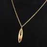Silver gold plated oval pendant with waveform and QRcode on the clasp, steel chain Silver gold plated oval pendant with waveform and QRcode on the clasp, steel chain