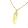 Silver gold plated oval pendant with waveform and QRcode on the clasp, steel chain Silver gold plated oval pendant with waveform and QRcode on the clasp, steel chain