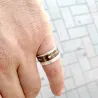 Silver 10mm ring with sound waveform on spinner Silver 10mm ring with sound waveform on spinner