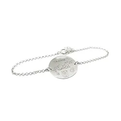 Ασημένιο επιπλατινωμένο βραχιόλι με τα στοιχεία γέννησης του αγοριού σας