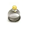Handmade silver 925 ring with black citrine rhodium plated and white zircon Handmade silver 925 ring with black citrine rhodium plated and white zircon