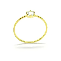 K14 Gold ring with green single stone