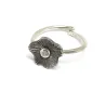 Handmade silver 925 ring with black rhodium plated flower