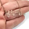 Rose Gold Music Staff Necklace with Initial Notes Rose Gold Music Staff Necklace with Initial Notes