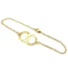 Silver gold plated bracelet with ID rings, stainless steel chain Silver gold plated bracelet with ID rings, stainless steel chain