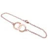 Silver rose gold plated bracelet with rings IDs, stainless steel chain Silver rose gold plated bracelet with rings IDs, stainless steel chain