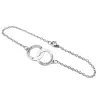 Silver platinum plated bracelet with rings, IDs, stainless steel chain Silver platinum plated bracelet with rings, IDs, stainless steel chain