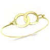 Silver gold plated handcuff bracelet with rings ID cards Silver gold plated handcuff bracelet with rings ID cards