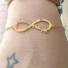 Silver gold plated infinity bracelet with 2 names Silver gold plated infinity bracelet with 2 names