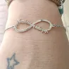 Silver platinum plated infinity bracelet with 2 names Silver platinum plated infinity bracelet with 2 names
