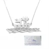 Silver platinum plated necklace with children's painting Silver platinum plated necklace with children's painting